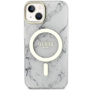Оригинален гръб GUESS Marble MagSafe GUHMP14MPCUMAH - iPhone 14 Plus бял - Img 3
