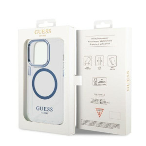 Оригинален гръб GUESS Metal Outline MagSafe GUHMP14XHTRMB - iPhone 14 Pro Max син - Img 8