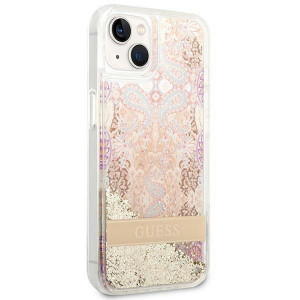 Оригинален гръб GUESS Paisley Liquid Glitter GUHCP14MLFLSD - iPhone 14 Plus златист - Img 4