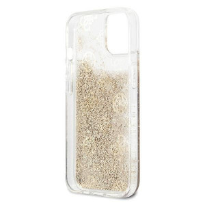 Оригинален гръб GUESS Peony Liquid Glitter GUHCP13SLGPEGO - iPhone 13 mini златист - Img 6