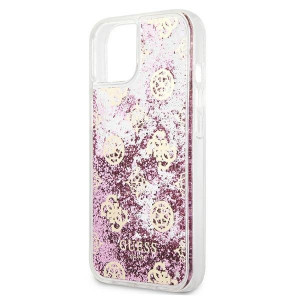 Оригинален гръб GUESS Peony Liquid Glitter GUHCP13SLGPEPI - iPhone 13 mini розов - Img 6