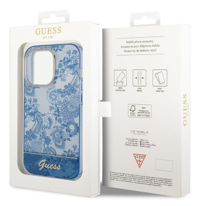 Оригинален гръб GUESS Porcelain GUHCP14LHGPLHB - iPhone 14 Pro син - Img 8