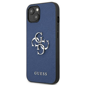 Оригинален гръб GUESS Saffiano 4G Metal Logo GUHCP13SSA4GSBL - iPhone 13 mini син - Img 2