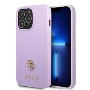 Оригинален гръб GUESS Saffiano 4G Small Metal Logo GUHCP13LPS4MU - iPhone 13 Pro лилав - Img 1