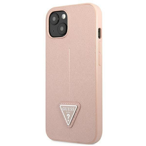 Оригинален гръб GUESS Saffiano Triangle Logo GUHCP13SPSATLP - iPhone 13 mini розов - Img 2