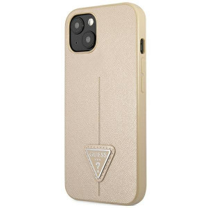 Оригинален гръб GUESS Saffiano Triangle Logo GUHCP14SPSATLE - iPhone 14 бежов - Img 2