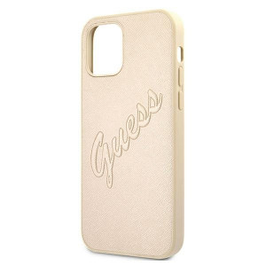 Оригинален гръб GUESS Saffiano Vintage Script GUHCP12LRSAVSLG - iPhone 12 Pro Max златист - Img 6