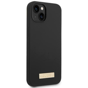 Оригинален гръб GUESS Silicone Logo Plate 4G Logo Plate GUHMP14MSBPLK MagSafe - iPhone 14 Plus черен - Img 4