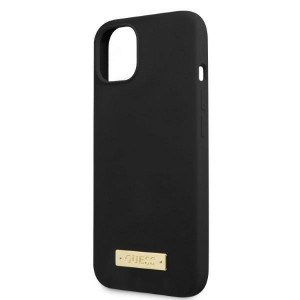 Оригинален гръб GUESS Silicone Logo Plate MagSafe GUHMP13MSPLK - iPhone 13 черен - Img 6