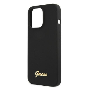 Оригинален гръб GUESS Silicone Script Gold Logo GUHMP13LLSLMGBK - iPhone 13 Pro черен - Img 6