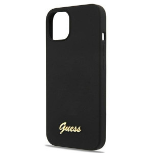Оригинален гръб GUESS Silicone Script Gold Logo GUHMP13MLSLMGBK - iPhone 13 черен - Img 5