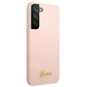 Оригинален гръб GUESS Silicone Script Metal Logo GUHCS22MLSLMGPP - Samsung Galaxy S22+ розов - Img 4