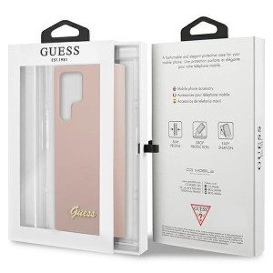 Оригинален гръб GUESS Silicone Script Metal Logo GUHCS23LLSLMGPP - Samsung Galaxy S23 Ultra розов - Img 8
