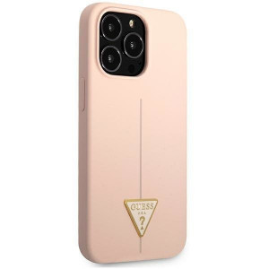 Оригинален гръб GUESS Silicone Triangle Logo GUHCP13LSLTGP - iPhone 13 Pro розов - Img 4