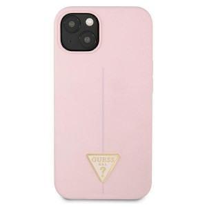 Оригинален гръб GUESS Silicone Triangle Logo GUHCP13MSLTGU - iPhone 13 лилав - Img 3