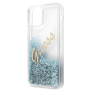 Оригинален гръб GUESS Silicone Vintage Gold Logo GUHCP12LGLVSBL - iPhone 12 Pro Max син - Img 7
