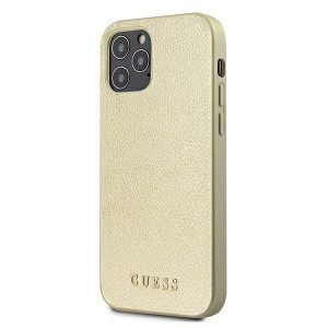 Оригинален гръб GUESS Silicone Vintage Gold Logo GUHCP12LIGLGO - iPhone 12 Pro Max златист - Img 2