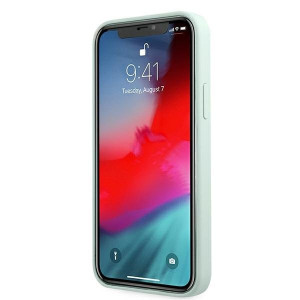 Оригинален гръб GUESS Silicone Vintage Script GUHCP12LLSVSBF - iPhone 12 Pro Max син - Img 5