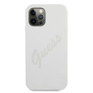 Оригинален гръб GUESS Silicone Vintage Script GUHCP12LLSVSCR - iPhone 12 Pro Max кремав - Img 3