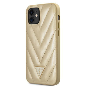 Оригинален гръб GUESS V-Quilted GUHCP12SPUVQTMLBE - iPhone 12 mini златист - Img 2