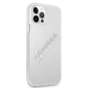 Оригинален гръб GUESS Vintage Script Silver GUHCP12LKTRSVSI - iPhone 12 Pro Max прозрачен - Img 4