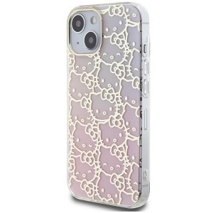 Оригинален гръб Hello Kitty IML Gradient Electrop Crowded Kitty Head - iPhone 15 розов - Img 2
