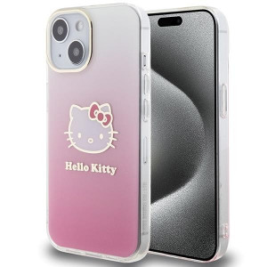 Оригинален гръб Hello Kitty IML Gradient Electrop Kitty Head - iPhone 15 розов - Img 1
