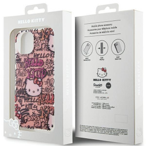 Оригинален гръб Hello Kitty IML Tags Graffiti - iPhone 15 розов - Img 8