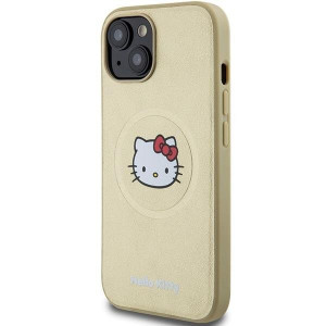 Оригинален гръб Hello Kitty Leather Kitty Head MagSafe - iPhone 14 златист - Img 2