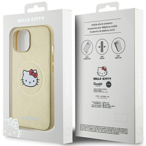 Оригинален гръб Hello Kitty Leather Kitty Head MagSafe - iPhone 14 златист - Img 8