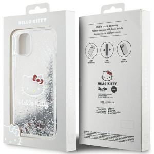 Оригинален гръб Hello Kitty Liquid Glitter Charms Kitty Head - iPhone 11 сребрист - Img 8