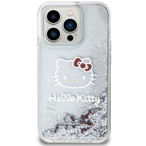 Оригинален гръб Hello Kitty Liquid Glitter Charms Kitty Head - iPhone 14 Pro сребрист - Img 3