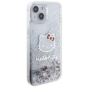 Оригинален гръб Hello Kitty Liquid Glitter Charms Kitty Head - iPhone 15 сребрист - Img 4