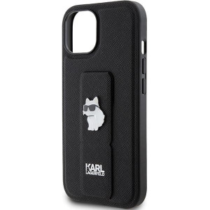 Оригинален гръб KARL LAGERFELD Gripstand Saffiano Choupette Pins - iPhone 15 черен - Img 6
