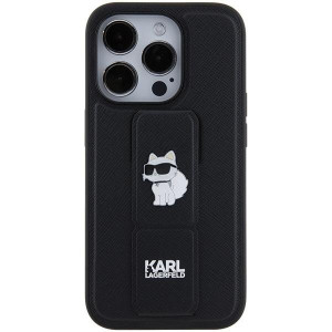 Оригинален гръб KARL LAGERFELD Gripstand Saffiano Choupette Pins - iPhone 15 Pro черен - Img 4