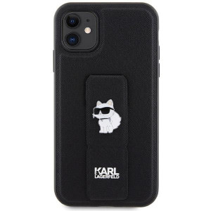 Оригинален гръб KARL LAGERFELD Gripstand Saffiano Choupette Pins - iPhone 11 черен - Img 3