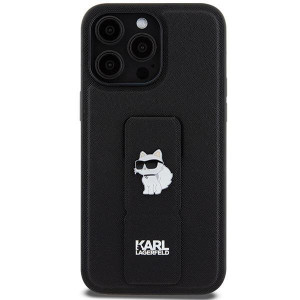 Оригинален гръб KARL LAGERFELD Gripstand Saffiano Choupette Pins - iPhone 13 Pro Max черен - Img 3