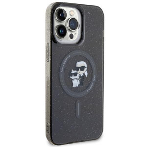 Оригинален гръб KARL LAGERFELD Karl & Choupette Glitter MagSafe - iPhone 15 Pro Max черен - Img 4