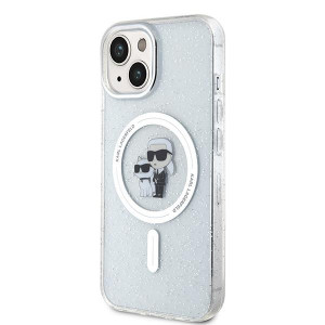 Оригинален гръб KARL LAGERFELD Karl & Choupette Glitter MagSafe - iPhone 15 прозрачен - Img 2