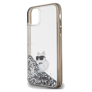 Оригинален гръб KARL LAGERFELD Liquid Glitter Choupette - iPhone 11 прозрачен - Img 6