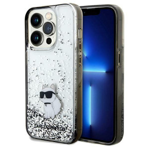 Оригинален гръб KARL LAGERFELD Liquid Glitter Choupette - iPhone 14 Pro прозрачен - Img 1