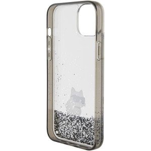 Оригинален гръб KARL LAGERFELD Liquid Glitter Choupette - iPhone 15 Plus прозрачен - Img 7