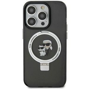 Оригинален гръб KARL LAGERFELD Ring Stand Karl & Choupette MagSafe - iPhone 11 черен