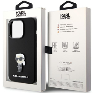 Оригинален гръб KARL LAGERFELD Silicone Ikonik Metal Pin - iPhone 15 Pro черен - Img 8