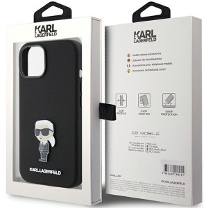 Оригинален гръб KARL LAGERFELD Silicone Ikonik Metal Pin - iPhone 15 черен - Img 8
