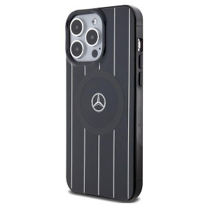 Оригинален гръб MERCEDES Double Layer Crossed Lines MagSafe - iPhone 15 Pro черен - Img 2