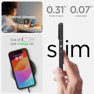Оригинален гръб SPIGEN Liquid Air - iPhone 15 черен мат - Img 13