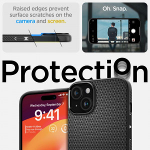 Оригинален гръб SPIGEN Liquid Air - iPhone 15 Plus черен мат - Img 12