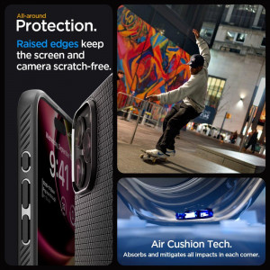 Оригинален гръб SPIGEN Liquid Air - iPhone 15 Pro Max черен мат - Img 12