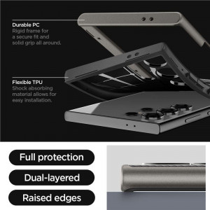 Оригинален гръб SPIGEN Neo Hybrid - Samsung Galaxy S24 Ultra металносив - Img 8